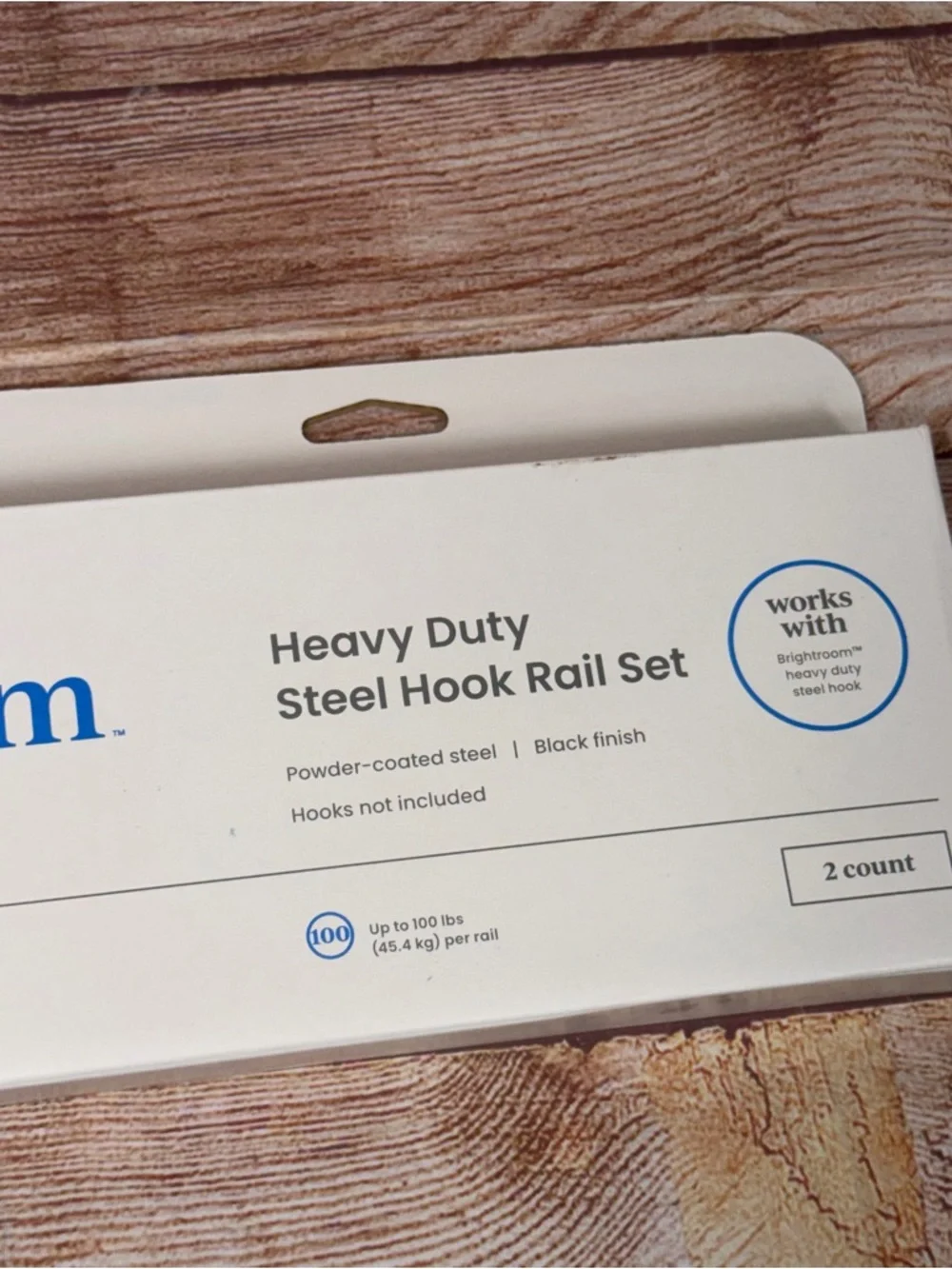 Brightroom Heavy Duty Steel Hook Rail Set New